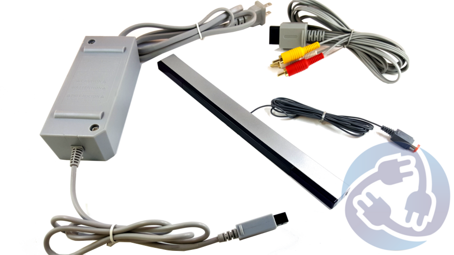 Nintendo Wii Complete Hookup Kit AV Cable Power Supply Sensor Bar